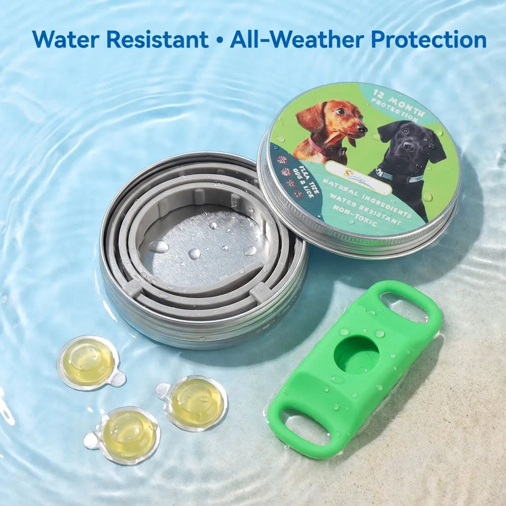 Natural Flea & Tick Repellent Dog Collar – Waterproof & Skin-Friendly