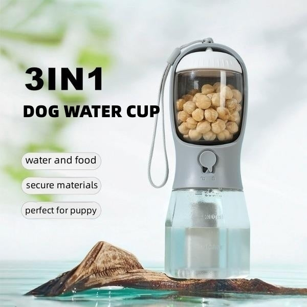 Dog Water Cup Drinking Food Garbage Bag Three-in-one Portable Small Multi-functional Pet